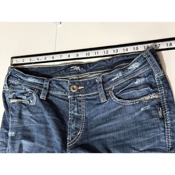 Silver Jeans Co “Elyse” Distressed Stretch Capri Jeans | Medium Wash | Sz 31 - Picture 6 of 11
